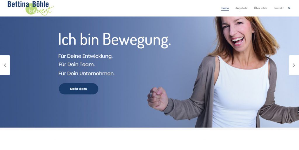 Bild der Website von bettina Böhle bewegt