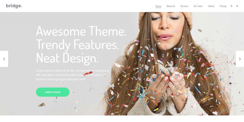 Bild vom Wordpress Theme Bridge in Design für Kreativstudio